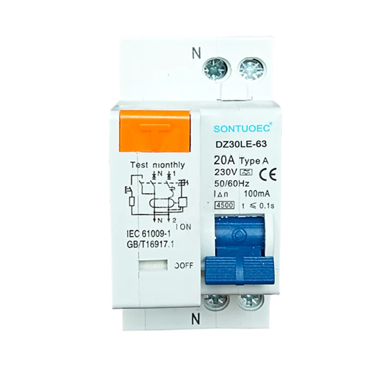 1P + n ປະເພດເອເລັກໂຕຣນິກ RCBO